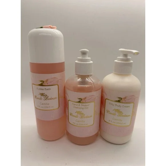 Camille Beckman Camille Set Lotion Bubble‎ Bath Cleansing Gel Hand Cream 4pc